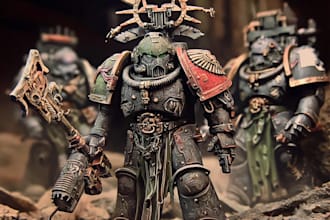 draw warhammer 40k figures with old school