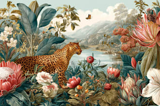 make any floral, animal or botanical art illustration for you