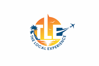 create a tour guide business or travel services logo