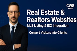 design real estate website, realtor, idx, mls  property listing website for sale