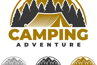 design adventure, outdoor, camping, mountain, hunting, and hiking logo