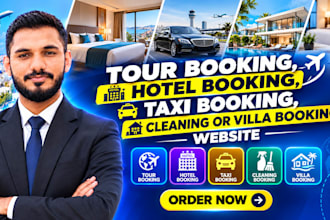 do tour booking, hotel booking, taxi booking, cleaning or villa booking website