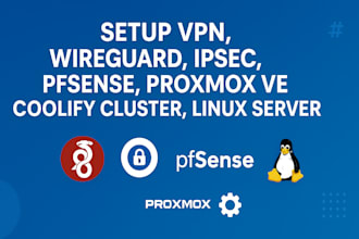 setup VPN, wireguard, ipsec, pfsense, proxmox ve, coolify cluster, linux server