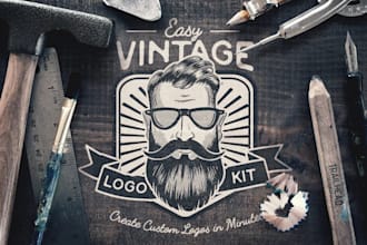 create a hipster vintage logo with unique look