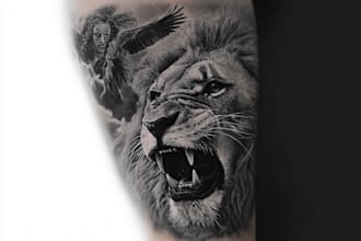 create unique realism tattoo design with my style