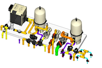 swimming pool complete hydraulic system 3d model