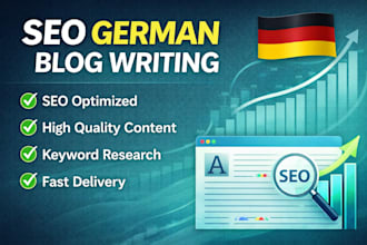 write SEO optimized german blog articles and website content