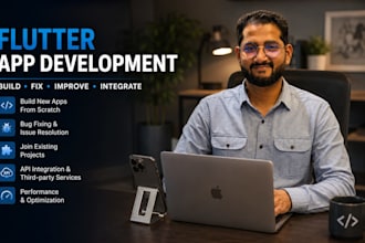 create a flutter android ios app with API and firebase