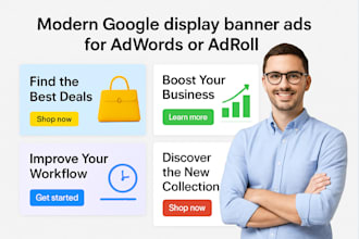 design eye catching google ads and adroll banner ads for high CTR