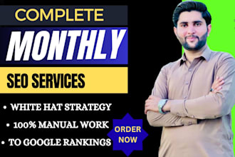do a complete monthly seo package with off page on page and link building