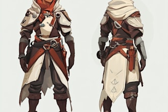 make game character art illustration for you