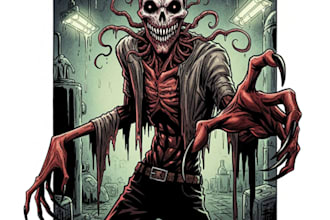 draw horror character illustration