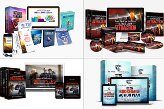 design 2d and 3d ecover bundle of ebook, box,dvd,cds,devices