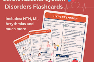 design flashcards medical educational printable on your choice