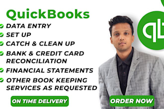 setup, catch up, reconcile, bookkeeping in quick books online