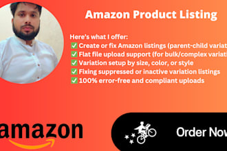 create and fix amazon variation listing with amazon parent child listing