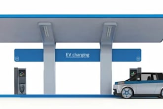 create 3d ev charging station with 3d rendering