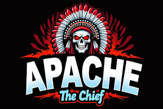 design outstanding apache the chief logo for you with unlimited revision