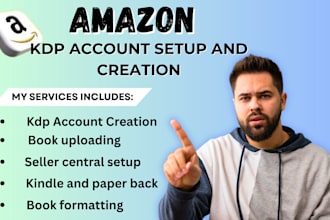 create and setup amazon KDP account seller central account for kindle publishing