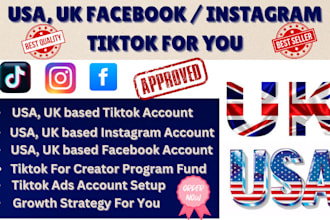 create usa instagram, usa tiktok account, usa facebook for product promotion
