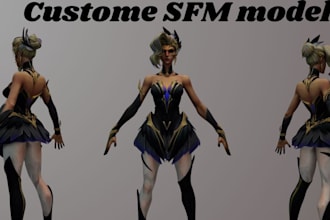 make a custom sfm model, gmod model, and also port