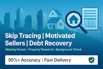 do skip tracing missing person search property and debt recovery
