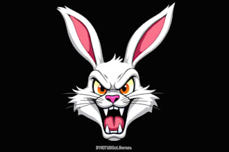 make a high quality rabbit head logo design with unlimited revision