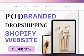 build pod shopify branded dropshipping shopify website