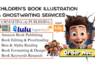 children book writing, kids story writer, children book illustration kdp publish
