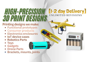 create industrial and product 3d models and provide 3d printing