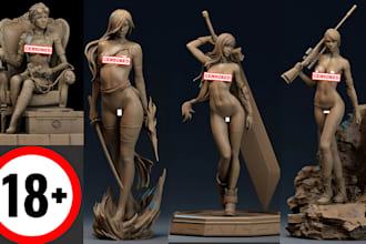 sculpt dark fantasy nsfw 3d characters erotic collectible statues for 3d print