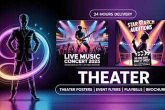 design theater posters, playbills, brochures, and event flyers in 24h