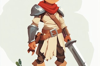 draw 2d game character illustration