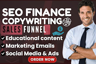 write finance copywriting, website, investment businesses, fintech