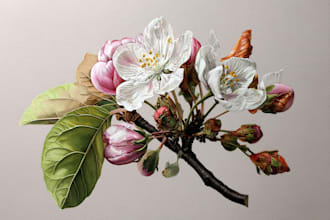 draw realistic botanical illustration