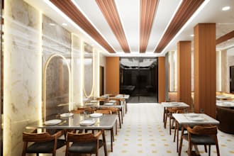 do 3d interior rendering retail store, bar, cafe, or restaurant interior design