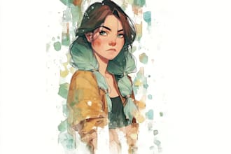 draw watercolor cartoon and illustration