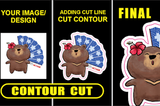 make cut contour outline around your design like stickers, wraps, decals