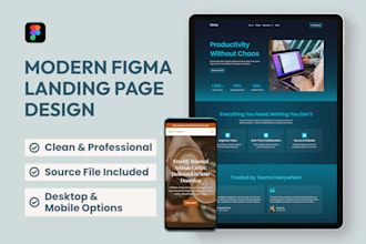 design a clean and modern figma landing page