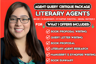 write query letters, book proposals and find top active literary agents