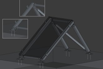 create solar panel steel structure ifc model with dxf and pdf shop drawings