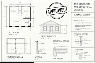 review and stamp alabama virginia georgia architectural drawing