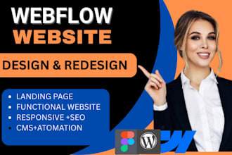 design, redesign, migrate webflow website development as full stack developer
