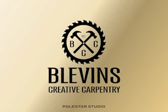make unique carpentry and woodworking logo design