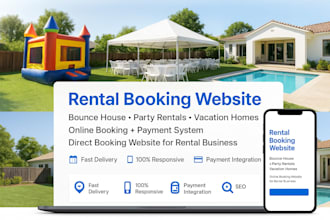 do bounce house website, party rental event website, vacation rental website