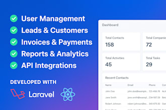 develop a professional CRM system using laravel and react