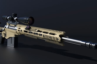 model realistic sniper rifle,cock and shoot gun,double barrel,mac11 gun,mid poly