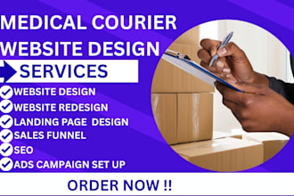 design courier website medical courier medical website logistic website