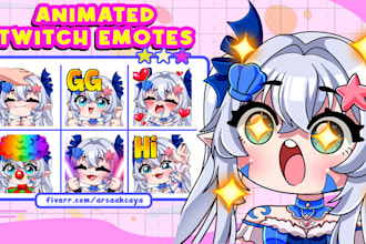 draw custom twitch emotes, animated emotes, vtuber emotes, discord emoji