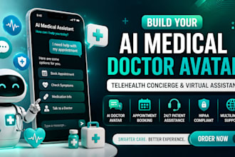 build ai medical doctor avatar, telehealth concierge virtual assistant chatbot